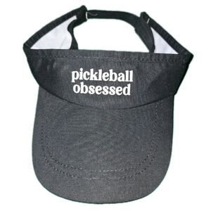 Black Pickleball Visor - "Pickleball Obsessed" Sports, Paddle, One Size Pre-own